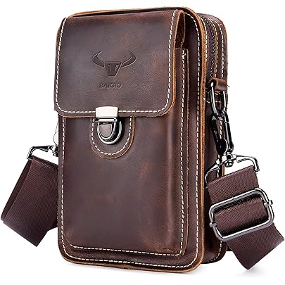 Mochila Pequeña Hombre Bolsa Bolso Bandolera De Cuero A La Moda