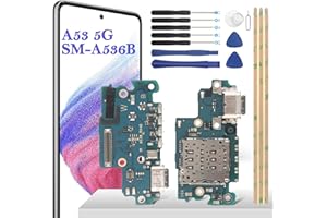 YHX-OU Prise de charge 6,5" pour Samsung Galaxy A53 5G SM-A536B SM-A536U Connecteur Dock Connecteur Port Charger Port de charge Micro Audio Jack Flex Câble + Outil d'installation