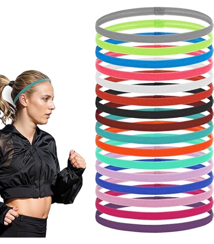 Ptwola 9x Sport Stirnbänder - Dünne Elastische Schweißbänder Damen