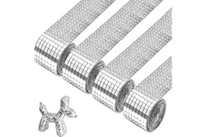 DECARETA Mini Spiegel Mosaik Selbstklebend Spiegelfliesen Mosaiksteine 4 Rollen 6400 Stück 5 x 5 mm Glas für KTV Hause DIY