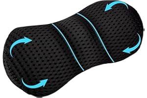 Zhufas Lendenkissen, Rückenkissen mit Abnehmbarem Gummiband, Anti-Rutsch Lordosenstütze, Lendenwirbelkissen für Bürostuhl Lumbar Cushion (Schwarz)