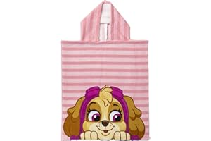 Yuhu.kids Badeponcho Kinder | 3-10 Jahren | 115x50 cm | Strandtuch | Jungen und Mädchen | Strand | Bademode (Paw Patrol Mädchen)