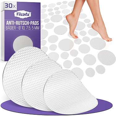 Honitra Anti-Rutsch Aufkleber Für Badewanne & Dusche – 36 Stück, S-Form, Klar, Mit Schaber, 18 Cm Lang