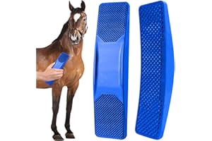 Atuoxing Cepillo para Caballos Multifuncional, 6 en 1 Cepillo Limpieza Caballo, Peine de Masaje para Caballos, Cepillo de Raíz de Caballo (azul)