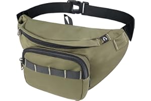 MAVHVAM Adjustable Bum Bags Fanny Packs for Women and Men Belt Bag with Zipper Fashion Waist Packs Chest Crossbody Sling Bag for Running Workout Travel Hiking Cycling Casual Army Green