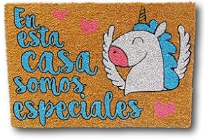 koko doormats Felpudo Entrada casa Originales - Fibra de Coco y PVC, Felpudo Exterior Unicornio - Somos Especiales, 40x60cm - Felpudos Originales y Divertidos