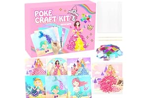 KIFHCMPR Poke Art Basteln Kinder-Prinzessin Bastelset Spielspielzeug für Mädchen 6 7 8,DIY magische Prinzessinnen,sauberer Spaß für Kinder,Kreativ Set für Kindergeburtstag Geburtztag Geschenk für 4-12 Jahre