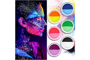 BETELIGIR Wasseraktivierter Eyeliner, Glow Neon Cake Paint, 12 Bright Color Hydra Eye Liner, UV Glow Blacklight Luminous Body Face Makeup Paint, Costume Halloween und Club Makeup Art Paint (A)