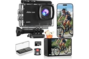 Yolansin 4K 60FPS Action Camera with 64GB SD Card- HD 48MP 40M Underwater Camera,8X Zoom Waterproof Camera EIS WIFI SportsCamera with 2x1350 Batteries Helmet Mount Accessories Kits