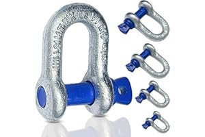 SEILDIENST GOTEC Schäkel gerade 0,5t - 12t | Schäkel Set Stahl galvanisch verzinkt | 2, 4, 10 Stück | Version Schäkel 4,75t 2 Stück