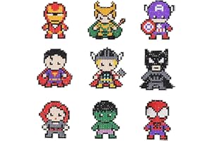 ZKSM 9pcs Kits de Peinture de Diamant Bricolage pour Enfants Kits de Diamant dotz Peinture par numéros Diamants Autocollants de 5D Diamant Puzzles (modèle de héros)