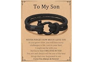 Aunis Son/Brother Christmas Braided Rope Bracelet Gifts 13/16/18/21 Birthday Gifts for Teenage Boys