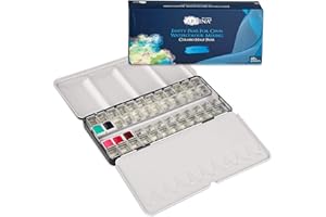 ‎ARTINA Artina Colaro 48 Fächer Aquarellkasten Leer – Mit Aquarell Palette Näpfchen Leerkasten Farbkasten Metallkasten für Wasserfarben Malkasten für Aquarellfarbe