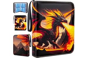 NICEKOOL Raccoglitore Carte con Cerniera - Album per Gioco Carte, 50 Pagine 400 Carte Capacità Album di Carte Collezionabili, Libro Porta per Carte, PU Album Impermeabile, Arancia