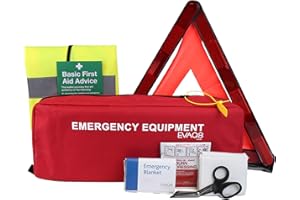 EVAQ8 Essential Car Safety Kit with British Standard First Aid Kit