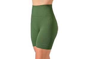 Risalti Pantaloncini Palestra Donna Costina Sara - Leggins Sportivi Donna in Microfibra, Shorts Donna Vita Alta, Pantaloncini Sportivi Donna, Abbigliamento Donna Senza Cuciture - Made in Italy