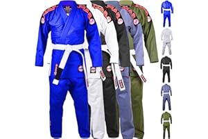 MAR INTERNATIONAL MAR | Adults Tear-Resistant Jiu Jitsu Gi with FREE Belt | BJJ Kimono Uniform Gi, Training, Sparring & Lightweight Competition Suit 370 GSM Fabric | IBJJF Compliant | Designed to Excellence