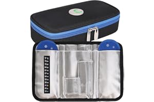 OVAKIA Frio Kühltasche Insulin Pen Tasche für Medikamenten Diabetikertasche mit 2 Kühlakku Organizer (Schwarz)