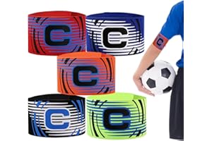 Pizsieat 5 Pièces Brassard Capitaine Foot Enfant, Multicolor Brassard Capitaine Élastique Réglable Brassards de Capitaine de Football pour Enfants Junior et Adulte