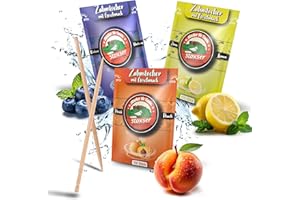 ‎STOXSER Stoxser 450x Zahnstocher mit Geschmack 3er Pack Blaubeere und Zitrone/Lemon und Pfirsich Geschmacksrevolution Zahnstocher Geschmack Kein Kaugummi Unterstützend zu Zahnpasta Zahnseide Zuckerfrei