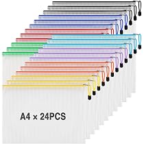 40 Pochettes Zippées A5 Transparentes - Rangement Documents, Recettes, Papiers - Étanche Et Solide