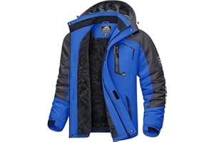 KEFITEVD Męskie Wodoodporne Kurtki Polarowe Zimowe Ciepłe Narciarskie Płaszcze Przeciwdeszczowe Zewnętrzne Płaszcze Termiczne