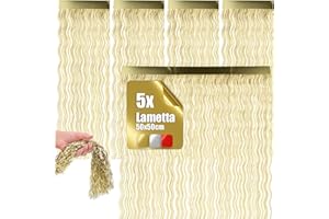 com-four® 5x Lametta - zlota girlanda swiateczna - ozdoba na choinke - 50 cm