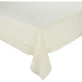 Amazon Brand - Solimo Cotton Blend Table Cover for 6 Seater Dining Table (Halo, Cream,Rectangular ,Pack of 1)