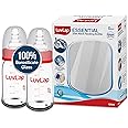 LuvLap Essential Slim Neck Glass Feeding Bottle, 125ml, 0m+/Babies Upto 3 Years, Made of Borosilicate Glass, BPA Free, Ergonomic Shape is Easy to Hold, with Anti Colic Nipple, Pack of 2, White & Red