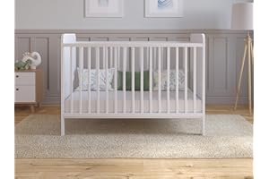 ‎LOVE FOR SLEEP Love For Sleep Babybett Beistellbett 120x60 cm mit Matratze - Kinderbett Baby Bett Holz Weiß, Babybett Komplett Set - Kinderbett Babybett Mitwachsend Gitterbett