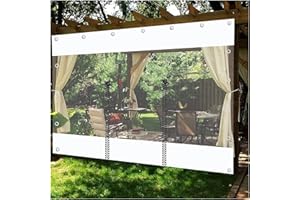 WZYJLyds Pannello Laterale in Telone per Gazebo con Porta Cerniera, Tende Teloni Trasparenti Impermeabili per Esterno, Telone Trasparente Bianco per Patio Verandato Pergola, Tenda Divisoria