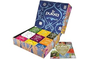 Pukka Coffret Sélection, Idée cadeau, Sélection de Thés et d'Infusions Biologiques et Ayurvédiques Issus du Commerce Equitable, 100% bio, idéal à offrir (1 boite, 45 sachets)