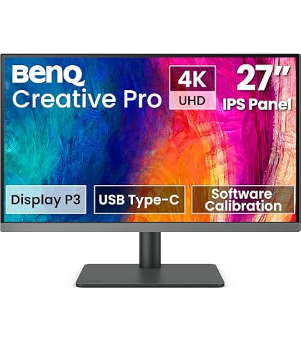 BenQ PD2706U 27-inch 4K Monitor, 90W USB-C, UHD, P3, sRGB, Rec.709