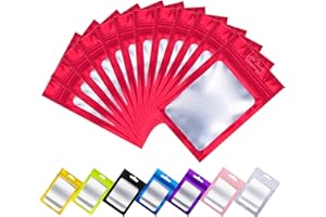 Rimiko 100 Piezas de Bolsas de Aluminio Resellables, Bolsas Mylar Herméticas Planas para Alimentos, Bolsas Pequeñas con Cierre Zip, Bolsas Plásticas para el Embalaje del Producto (Rajo, 7x10 cm)