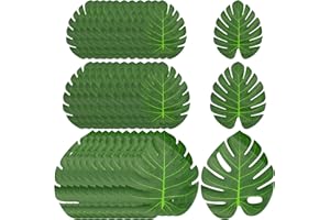 duisoad 39 Piezas Hojas de Monstera Artificiales Hojas Tropicales Plantas para la Fiesta Temática de Hawaiian Jungle Beach