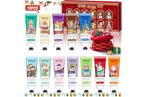 ZZXLOPEZ Handcreme Set, 12PCS Feuchtigkeitscreme Pflegecreme für Trockene Rissige Hände Füße, Handcreme Mini Hand Cream Set, Weihnachten Set, Kleine Dankeschön Geschenke für Frauen Männer Kollegen