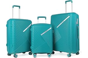 TAN.TOMI Koffer Set 3 Teilig Hartschale, Hartschalenkoffer, Kofferset mit TSA-Passwortsperre Gepäck-Sets Hartschale Suitcases Rollkoffer mit 4 Rollen