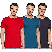 Chromozome Men's Plain Regular Fit T-Shirt (Pack of 3)