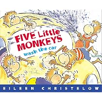 FIVE LITTLE MONKEYS SITTING IN A TREE: Five mischievous monkeys