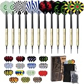Carehabi 12 Plastic Tip Darts for Electronic Dartboard, Professional Electronic Dartboard Darts + 45 Flights of 15 Patterns +