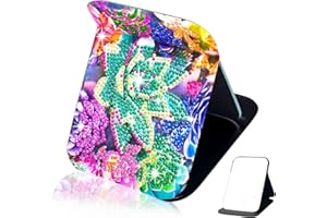 CHARYSIM Diy 5d Diamond Painting Taschenspiegel Diamond Painting Personalisiert Reisespiegel Art Craft Kit für Erwachsene Kinder Basteln Mädchen 8-10 Jahre Diamant Malerei Weihnachten Geschenke (Sukkulenten)