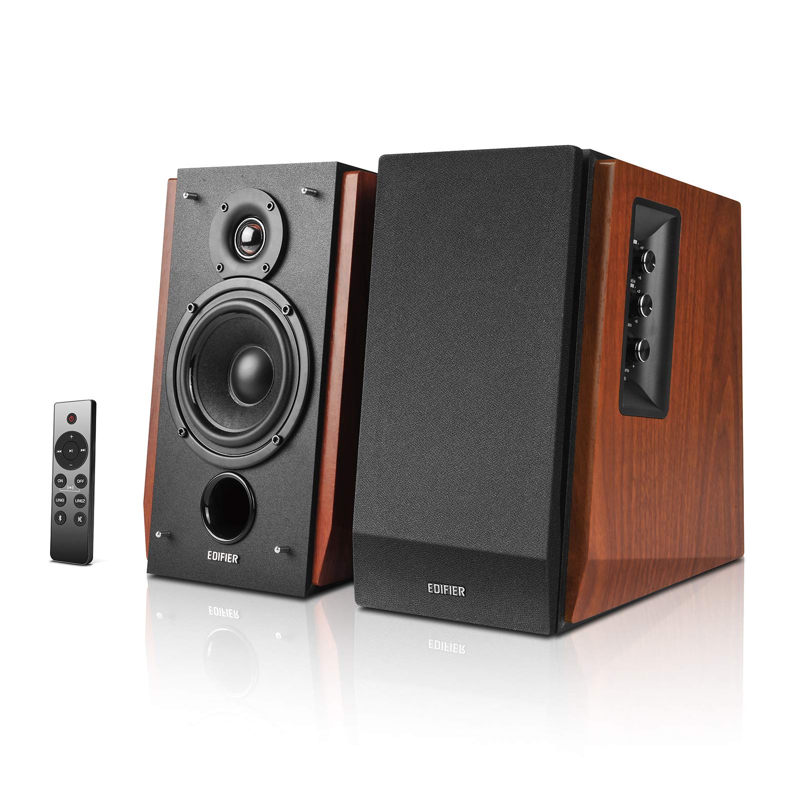 Edifier R1700BTs Powered Bluetooth 5.0 Wireless Bookshelf Speakers - 66 Watts (Brown)