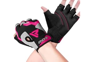 RDX Guanti Palestra Donna Sollevamento Pesi Fitness, Antiscivolo Imbottito Presa Protezione, Elastico Traspirante, Powerlifting Bodybuilding Forza Allenamento Ciclismo Calisthenics Gym Gloves, Rosa