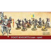 Figurines Wargames Atlantic – Foot Serjeants 28 Mm – Âge De La Chevalerie (1100-1320) – 24 Soldats En Plastique Dur