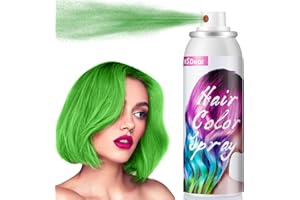 AFDEAL Spray de Coloration Temporaire pour Enfants et Adultes, Spray de Coloration Lavable pour Accessoires, Fête, Halloween, Noël, 100ML, Vert