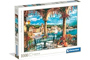 Clementoni - Puzzle pour Adultes 1000 Pièces, HQC Balcony View of Lake Como Fabriqué en Italie, 39880
