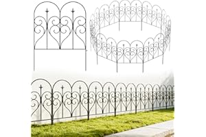 Thealyn Decorative Garden Fence 81cm (H) x 3m (L) Fence Panels Rustproof Metal Dog Fence Animal Barrier, Garden Fencing Panel Border for Yard Patio Flower Bed