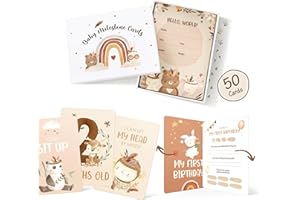HYGGARTN 50 Baby Milestone Cards – Unisex Baby Memory Cards in Gift Box – Ideal for Baby Shower, New Parents & Pregnancy Gift Keepsake