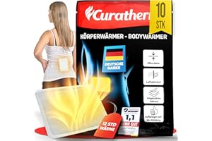 ‎COVHA CURATHERM 10x Wärmepflaster Rücken Nacken und Schulter 12 Stunden angenehme Tiefenwärme Rückenwärmer Körperwärmer Bodywärmer selbsthafend luftaktiv