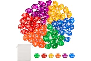 60 stycken polyester kubset, akrylkub 10 sidor | D10 spelkub för bordsspel, brädspel, kortspel, färgglatt tärningsset för D &